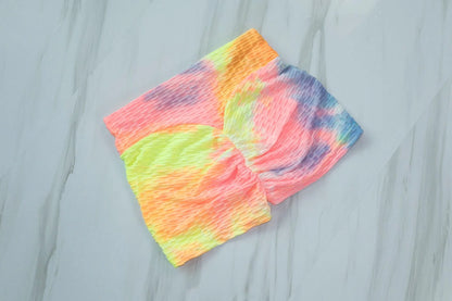High Waist tie-dye Yoga Shorts Marble Scrunch Butt Biker Shorts Leggings Gym Fitness Pants Running Stretch Training Pants