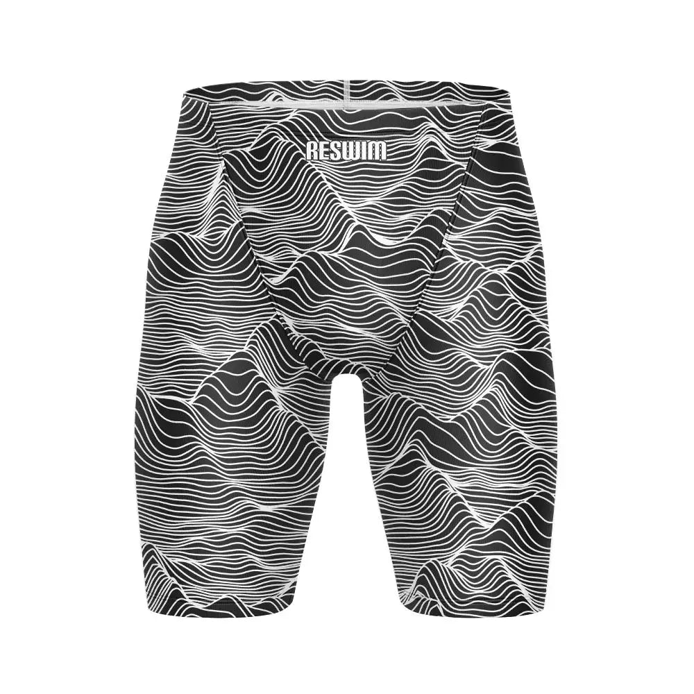 Summer Swimming Trunks Men's Professional Tights Swim Jammer Swimwear Outdoor Beach Printed Durable Training Surfing Swim Shorts