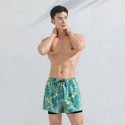 (L-5XL)Swimming Trunks Men Hot Springs Sport Shorts Quick Dry Anti Embarrassment Beach Short Pants Loose Swimsuit