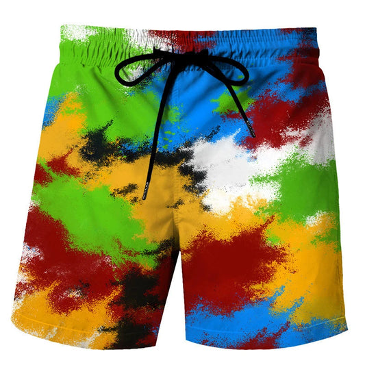 Men's Summer Abstract Graffiti 3D Printed Beach Shorts Women Kids Retro Swim Trunks Summer Breathable Hawaii Fashion Ice Shorts