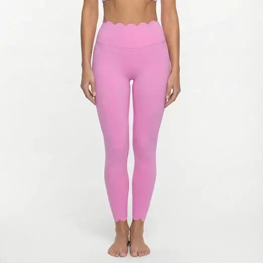 Laser Wave Plastic Elastic High Waist Tight Pants for Women, Speed Drying Fitness Running, Tight Bottom Pants XP172