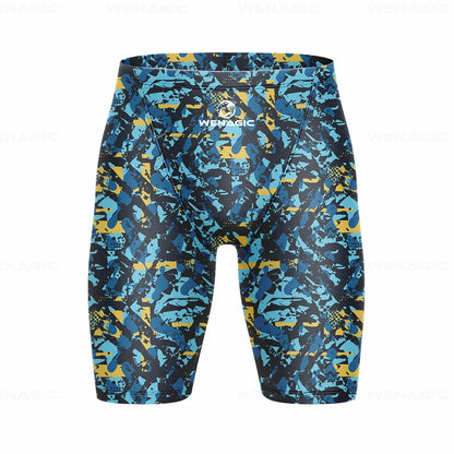 Men's Swimming Jammer Swimwear Endurance Athletic Training Swimsuit Summer Beach Swimming Trunks Diving Surf Tight Shorts