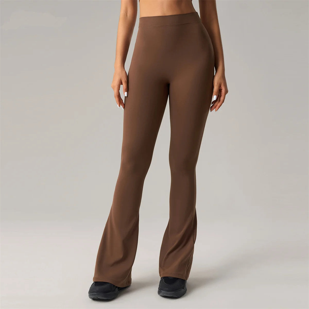 V Back High Waist Bell-bottoms Women Flare Leggings Quick Dry Sports Wide Leg Pants Exercise Trousers Running Yoga Gym Leggings