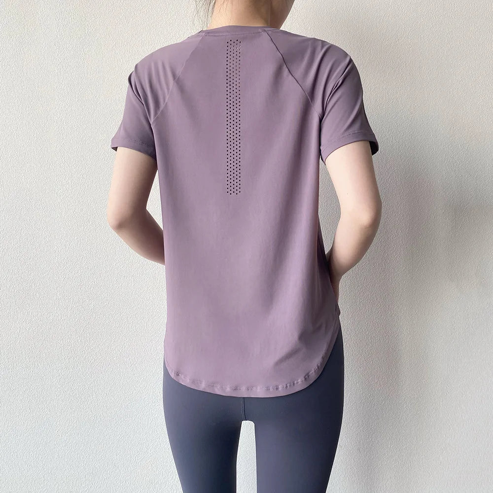 Sportswear Woman Gym Yoga Clothes Women T-Shirt Short Sleeve Quick Dry Fitness Top Breathable Running Shirt Yoga Wear