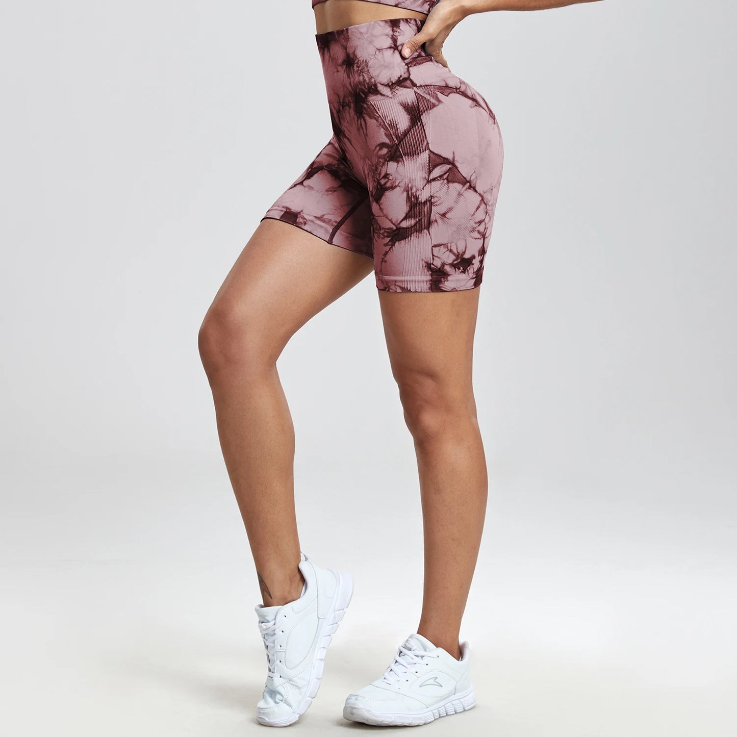 Push Up Gym Sport Shorts Women Seamless Summer Fitness Tie-Dye Cycling Shorts