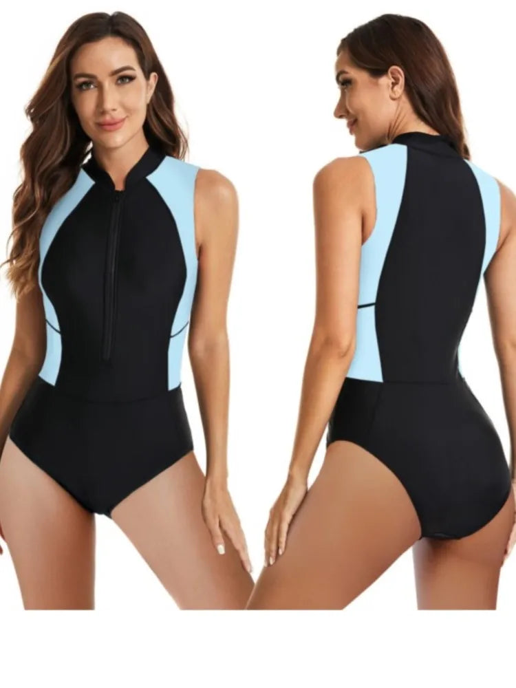 High Waist Swimsuit Women Summer Bathing Suit Bikini Set Sleeveless Swimwear Woman Beach Swimming Suit For Female