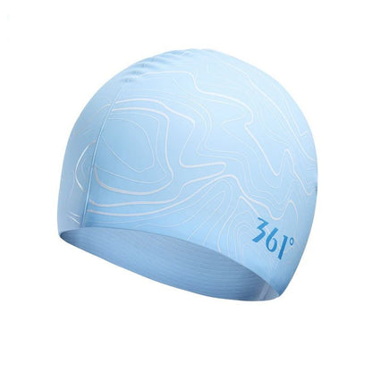 Brand Women Men Silicone Swimming Cap Stripe Printed Water Caps Bathing Hat Swim Pool Accessories for Adults