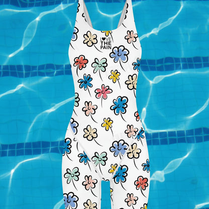 Love The Pain Female One Piece Swimsuit Bodysuit Multifunctional Training Professional Sports Competition Swimwear Bathing Suit