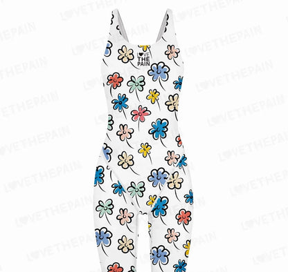 Girls Love The Pain Interesting Print Swimwear Competitive Swimming One Piece Swimsuit Knee Length Bathing Suit Beach Wear