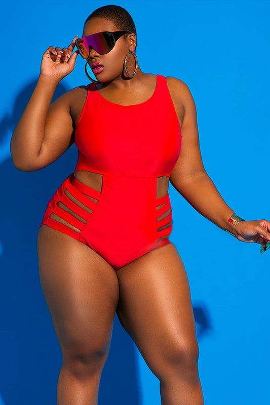 Plus Size Swimsuit Push Up Swimwear Women Bandage Bathing Suits Strappy Swimsuits Large Monokini