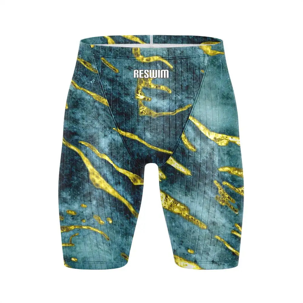Men's Swim Jammer Swimsuit Racing Shorts Athletic Training Swimwear Swimming Trunks Beach Tights Shorts Lycra Bathing Suit