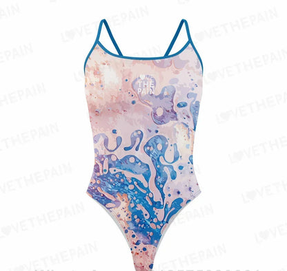 Love The Pain  Marble Design One Piece Swimsuit Women Swimwear Monokini Summer Beach Bathing Suit Race Printing Swimsuit