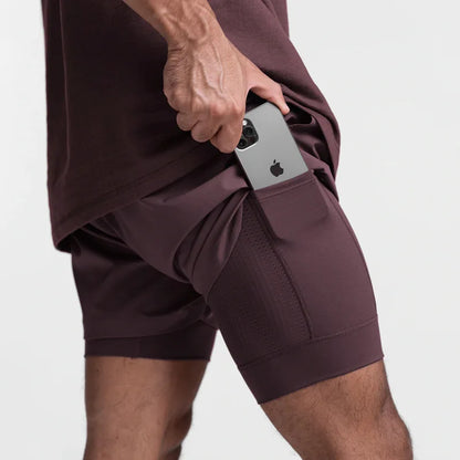 Running Shorts Male Gym Men's Shorts Crossfit 2 IN 1 Sport Shorts Homme Fitness Basketball Jogging Bodybuilding Short Pants