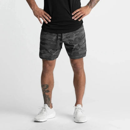 Men Quick Dry Exercise Tranning Shorts Running Fitness Basketball Sports Gym Crossfit Sweatpants with Zipper Back Phone Pouch