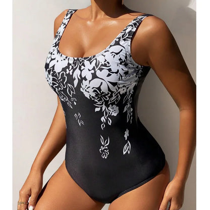 Print One Piece Large Size Closed Swimwear Push Up Women Plus Size Swimsuit Bodysuit Female Swim Bathing Suit Pool Beachwear