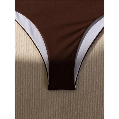 Halter Wrinkled High Neck Female Swimsuit High Waist Bikini Women Swimwear Two-pieces Bikini set Bather Bathing Suit Swim