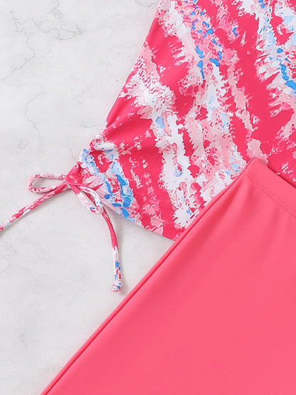 Striped Tankini Two Pieces Swimsuit Women Drawstring Swimwear Female Bathers Bathing Swimming Swim Suit Summer Beachwear