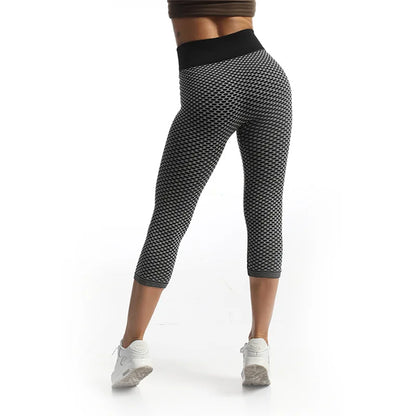 YSDNCHI Push Up Leggings Breathable Workout Capris Sport Leggins Seamless High Waist Mid-Calf Women Gym Fitness Yoga Clothing