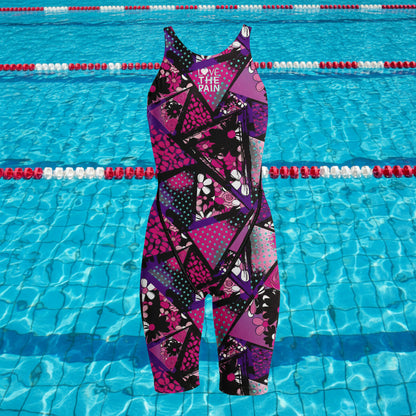 Competition Training Back Tech Suit Swimsuit Neck To Knee Women's Open Back Comfort Straps Swimsuit One-piece Jumpsuit Swimsuit