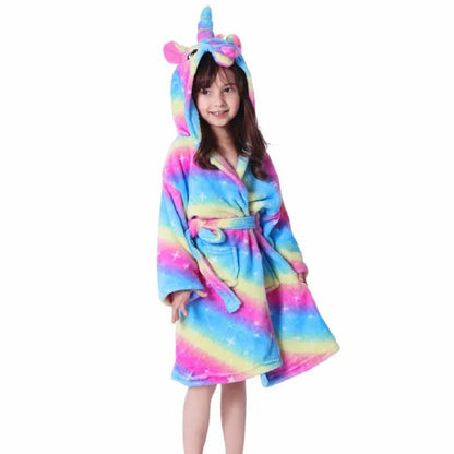 Children Bath Robe Baby Towel Children's Unicorn Hooded Bathrobes for Boys Girls