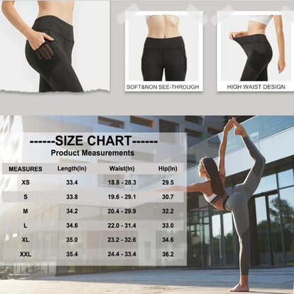 Pockets Yoga Leggings Peach Butt Lifting Yoga Legging High Waist Tummy Control Gym Leggings Running Jogging Pants