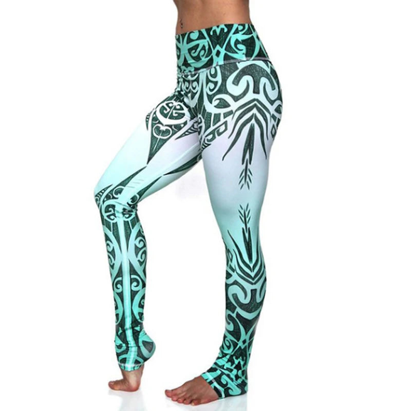 LI-FI Print Yoga Pants Women Unique Fitness Workout Sports Running Leggings Push Up Gym Wear Elastic Slim