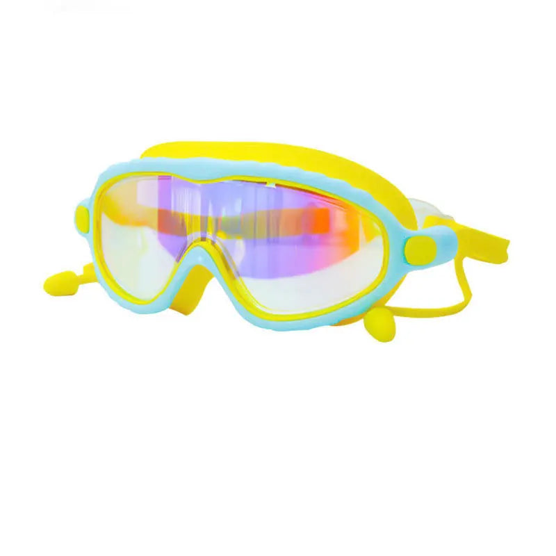 Kids Swimming Goggles for Boys & Girls (3-15 Years) - Big Frame HD View, Anti-Fog, No-Leak, Comfortable Silicone Swim Goggles