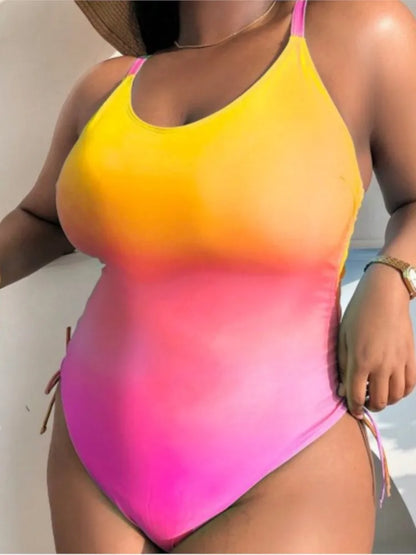 One Piece Plus Size Women Push Up Large Size Swimsuit Summer Big Size Tummy Control Swimwear Bathers