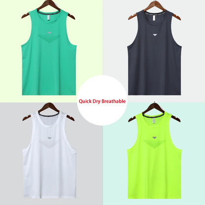 (M-3XL)Men Quick Dry Running Sport Vest Loose Fit Basketball Vest Plus Size Gym Singlets Fitness Tops Workout Sleeveless Shirt