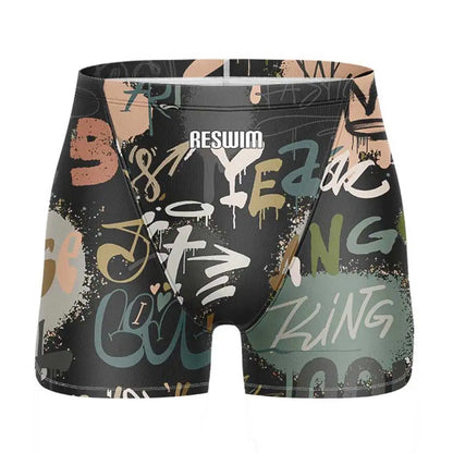 Swim Boxers Summer Men's Swimm Shorts Jammer Swimsuit Short Chlorine Resistant Swimwear Swimming Trunks Beach Tights Gym Surfing Pants