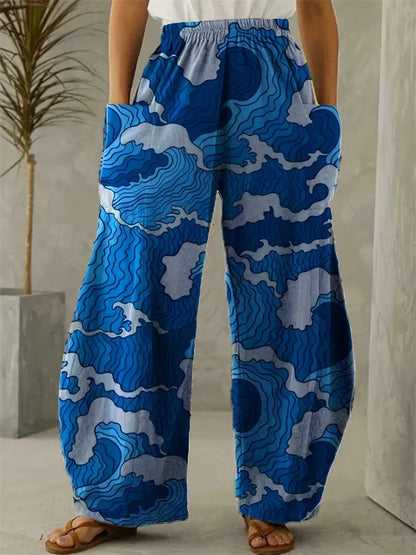 Women's Wide-legged Pants Exquisite Fun Colours Printing Pants Multi Options