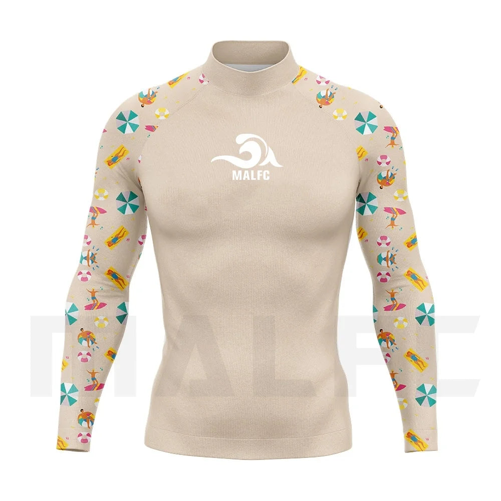 MALFC Rash guard for men Surfing Clothes Swimsuit Rashguard Surf Wear UPF 50 Water Sport Long Sleeve T-shirt Swimwear snorkeling
