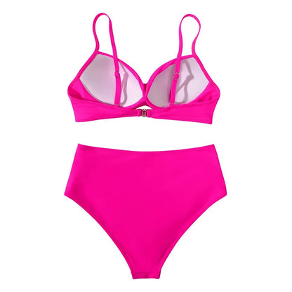 Two Pieces Swimsuits Women Bikini Set Beachwear Push Up Solid Summer Bathing Suit Triangle Bikini Swimwear Low Waist
