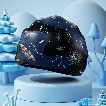 Printed Swim Caps for Kids Large Size Comfortable Silicone Swimming Caps Boys Ear Protection Swim Cap Swimming Pool Accessories