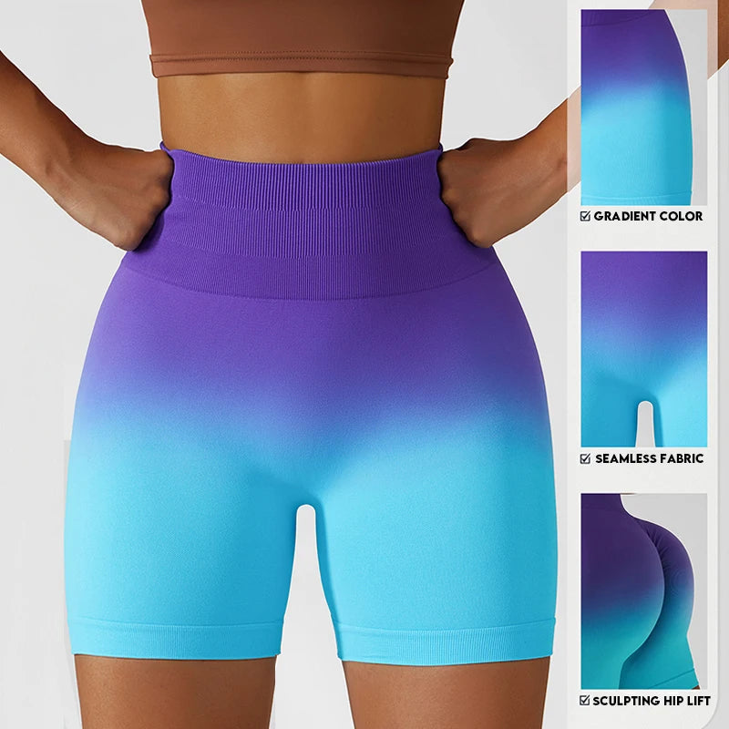 Summer Seamless High Waist Yoga Shorts Butt Lift Cycling Shorts Gym Shorts Women Pants Breathable Tie-dye Sports Leggings Women