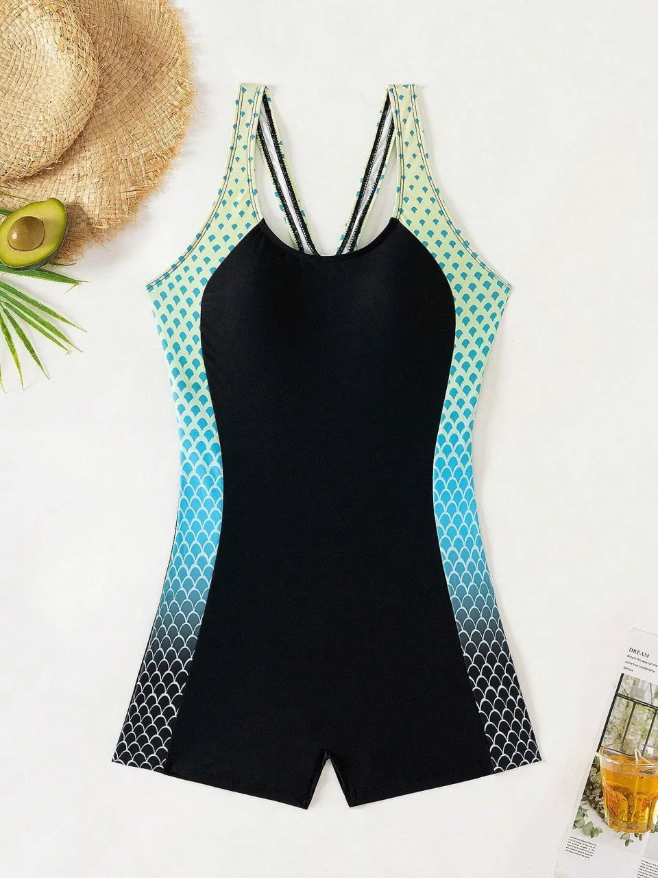 Slim Gradient Print Swimsuit Women One Piece Surfing Swimwear Female Diving Clothes Bathing Swimming Suit Padded Beachwear