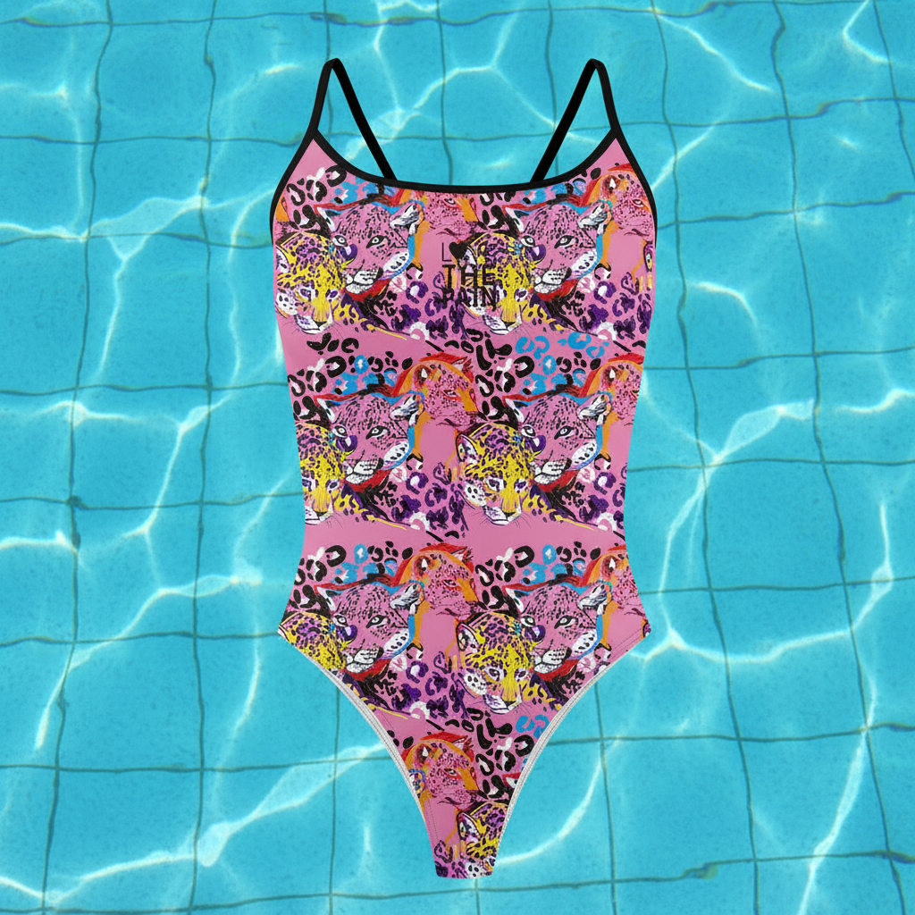 Love The Pain Ladies Thin Straps Swimsuit One-piece Triangle Athletic Sports Quick-drying Functional Training Swimsuit Women Bathers Pool Squad