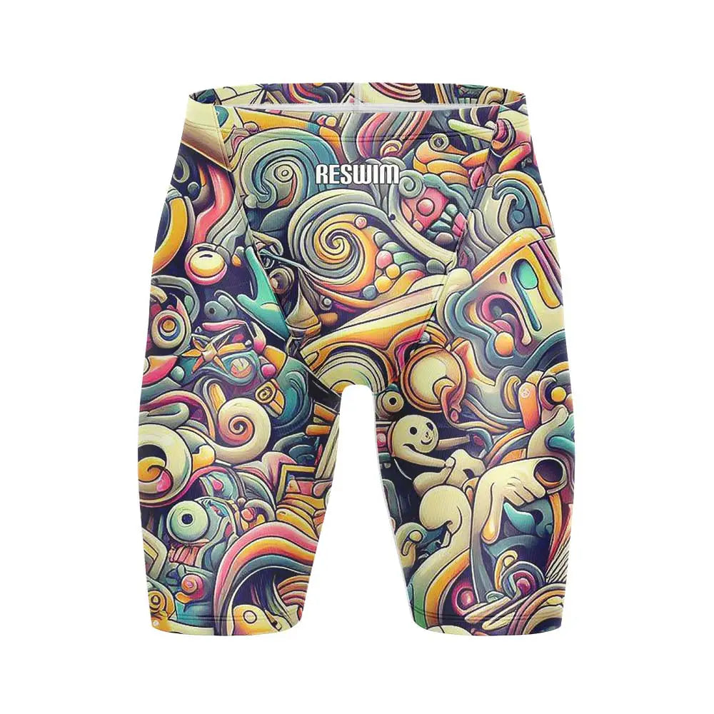 Men's Jammers Racing Swimsuit Swim Trunks Beach Tights Shorts Athletic Training Swimwear Sports Swimming Rash Guards Pants