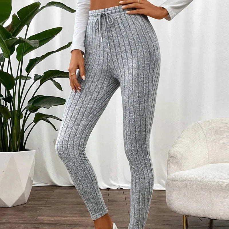 Women Striped Leggings Fitness Elastic Yoga Leggings High Waist Butt Lift Gym Training Tights Fashion Thread Slim Trousers