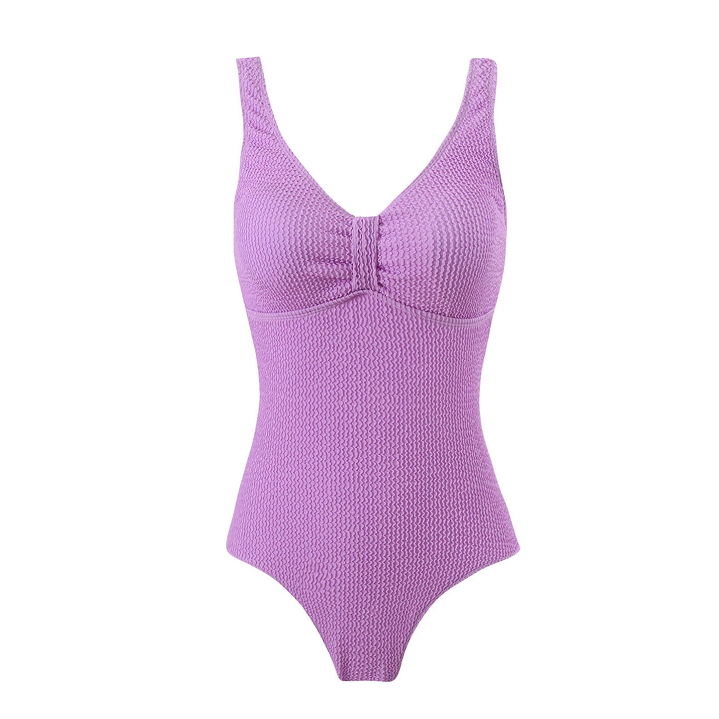 Womens One Piece Swimsuit Swim Leotard Sleeveless Low U Back Soft Cup Textured Monokini Bathing Suit for Beach Tropical Travel