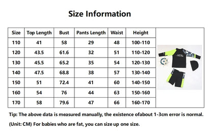 3 Pcs New Boy's Swimsuit Sun Protection UPF 50+ Long Sleeve Swimming Sunsuit with Hat Split Bathing Suits for Children