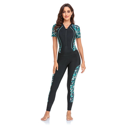 Two-Piece Swimsuit Diving Suit Woman Long-Sleeved Bodysuit Swimsuit Swimwear Female Fashion Surfing Beachwear
