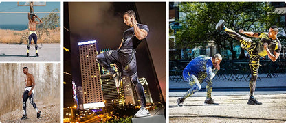 Men Camouflage Tights Man Fitness Compression Pants Quick-drying Rashguard Elastic Leggings for Gym Training