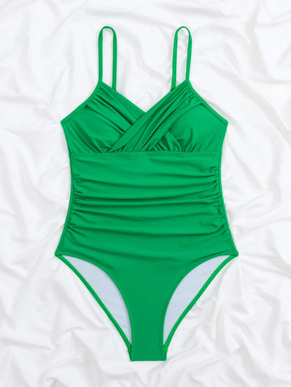 S - XXL Wrinkled One Piece Swimsuit Women Swimwear Female Monokini Swimsuits Bathing Suit Swim Beach Wear Bodysuit