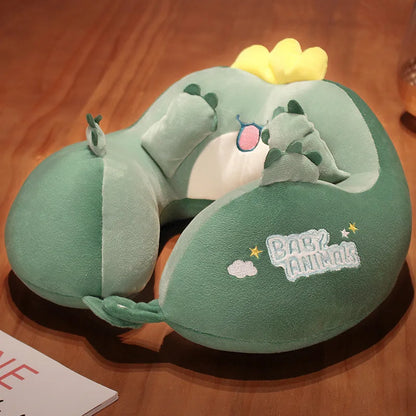 Travel Neck Pillow Cartoon Travel Neck Cushion U-Shaped Travel Pillow Portable Airplanes Pillow for Kids Gift
