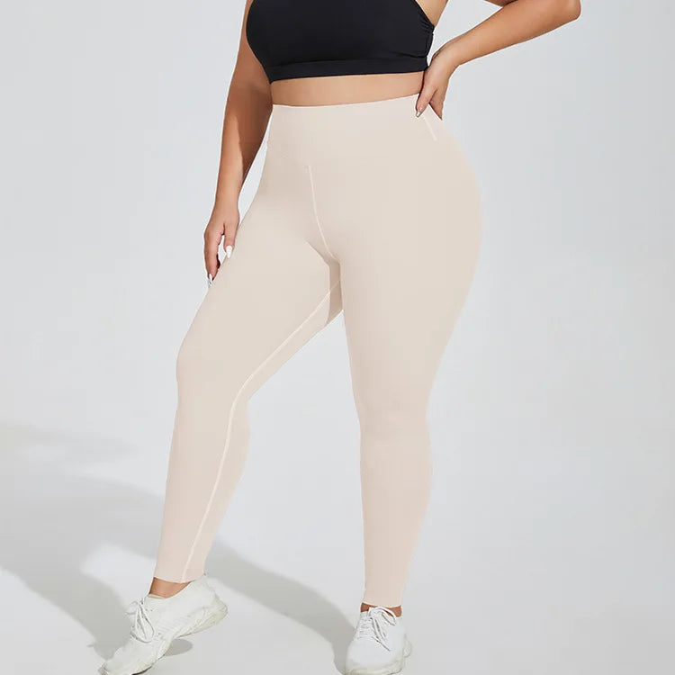L-4XL Plus Size Sports Pants Lines Lifting Buttocks Sports Tight Pants Women High Waist Elastic Fitness Running Yoga Pants