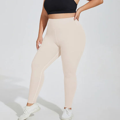 L-4XL Plus Size Sports Pants Lines Lifting Buttocks Sports Tight Pants Women High Waist Elastic Fitness Running Yoga Pants