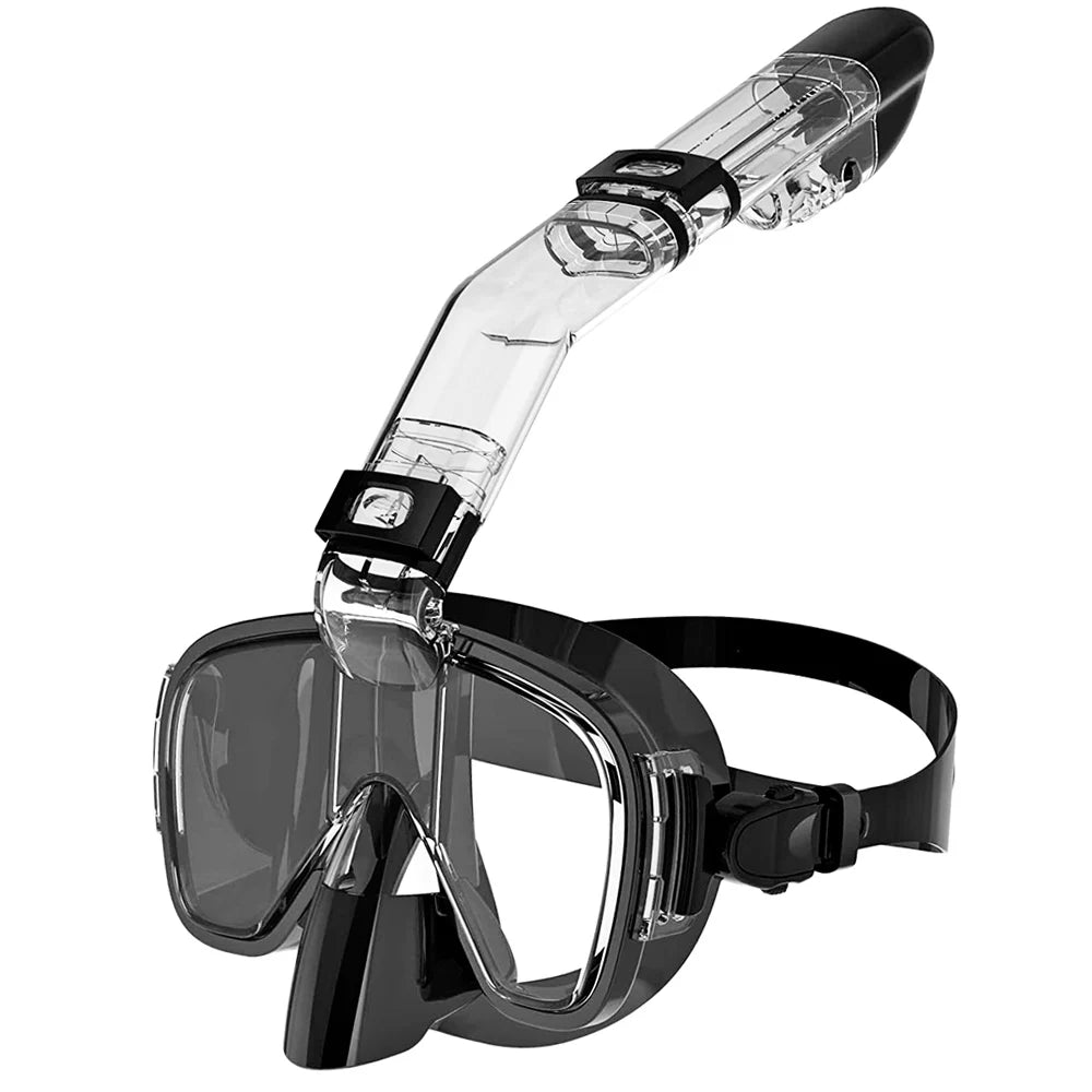 Inflatable Raft Mask Diving Masks Foldable Anti-Fog Snorkel Mask Set with Full Dry Top Syst ...