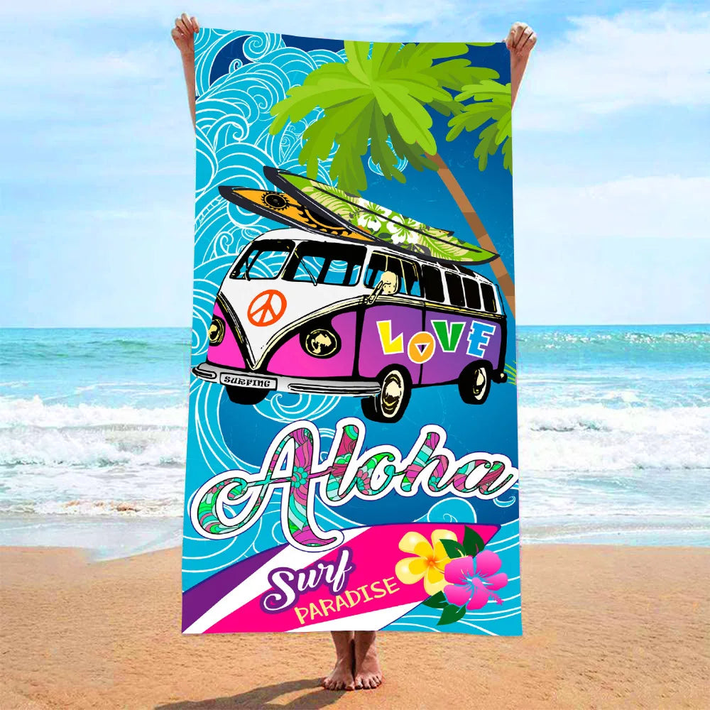 Microfiber Blanket Quick Drying Beach Towels Oversized Printing Towel Super Absorbent Pool Towel Blanket Boho Absorbent Towel