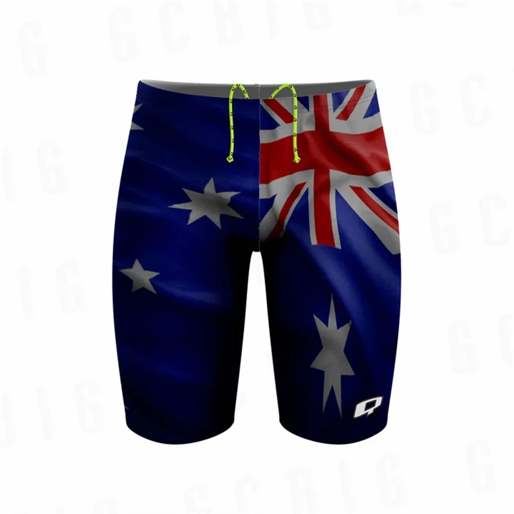 Summer Mens Beach Swimming Pants Swimwear Training Swim Shorts Trunks Swimsuits Boys Jammer Running Sports Surf Shorts Trunks